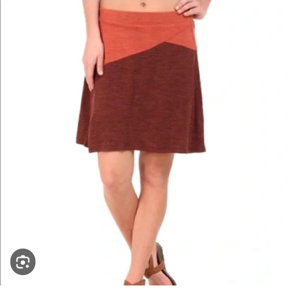 WOMEN’S SMALL PRANA LIVIA A-LINE WOOL BLEND LINED BURGANDY MAROON SKIRT